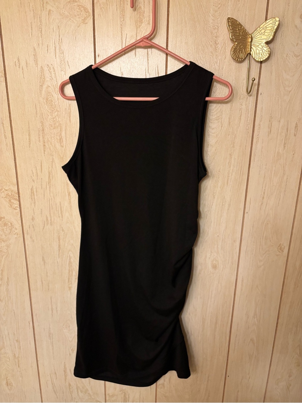 SHEIN Black Sleeveless Knit Tank Dress